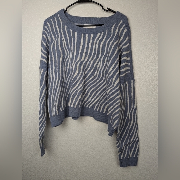 NWOT spiritual gangster zebra stripe sweater - Picture 1 of 3